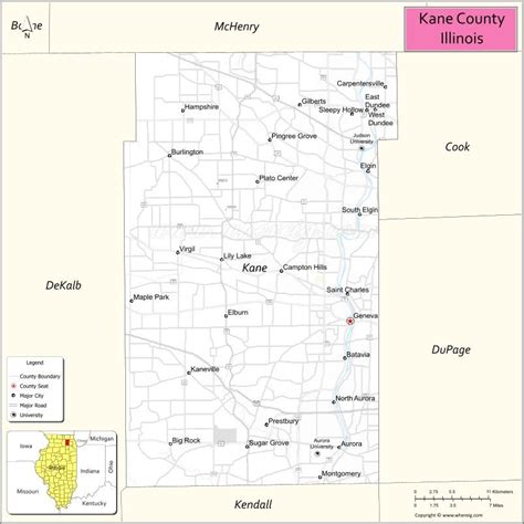 Map of Kane County, Illinois - Where is Located, Cities, Population, Highways & Facts | Kane ...