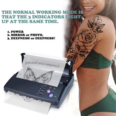 Sacnahe Tattoo Transfer Stencil Machine Copier Printer Thermal Tattoo ...