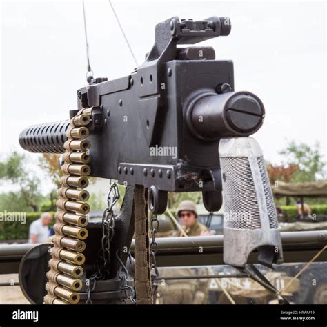 Machine gun mounted on a military vehicle Stock Photo - Alamy