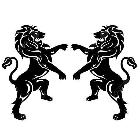 Lion Heraldry Black Clip Art, Lion, Coat Of Arms, Black PNG and Vector with Transparent ...