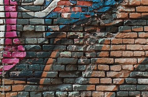 Grunge Graffiti brick wall background texture Stock Photo | Adobe Stock