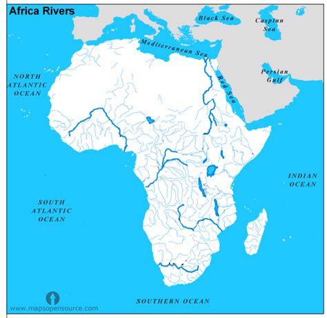 Africa Map With Rivers Labeled