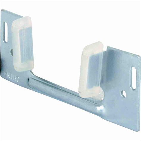 Prime-Line Sliding Pocket Door Bottom Guide, 1-5/8 in. x 1-1/4 in., Steel w/Plastic Guides N ...