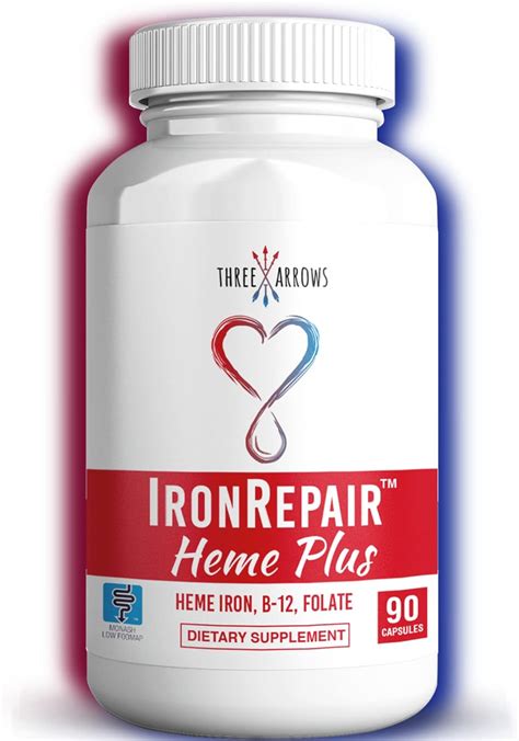 Buy Iron Repair Plus Heme Iron Supplement, Best Absorption Gentle on Stomach, Monash Low FODMAP ...