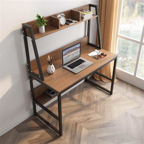 Computer Desk with Hutch and Shelf -47.2 inch Writing Study Table with ...