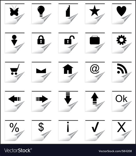 Paper icons Royalty Free Vector Image - VectorStock