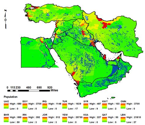 A population map of the Middle East It should be noted that in this ...