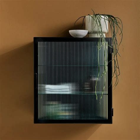 Black Reeded Glass Wall Cabinet | House of Sloane | Reeded glass, Wall ...