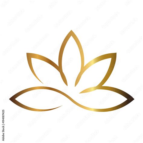 Lotus gold flower logo Stock Vector | Adobe Stock