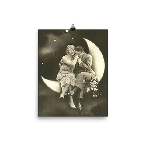 Vintage Paper Moon Photo Paper Poster, Vintage Photo Poster , Black and ...