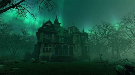 Premium Photo | Old haunted abandoned mansion in creepy night forest ...