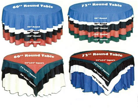 Tablecloth Size Chart For Round Tables