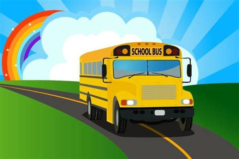 School bus background vector free download