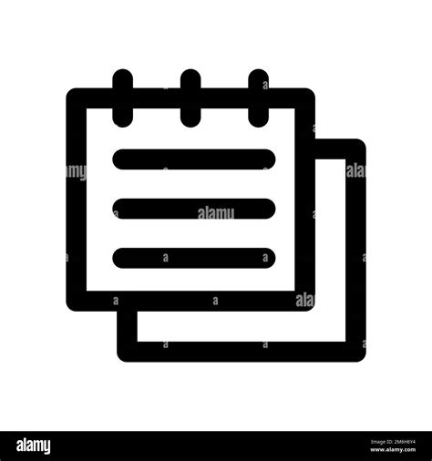 Paper notes icon line isolated on white background. Black flat thin icon on modern outline style ...