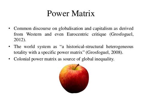 Coloniality of power and power matrix