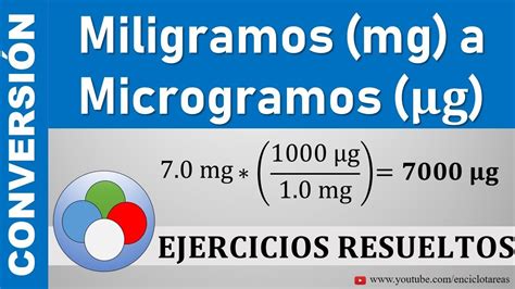 conversion milligramme en microgramme