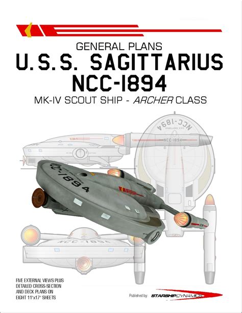 Star Trek Blueprints: U.S.S. Sagittarius, NCC-1894 - MK-IV Scout Ship ...