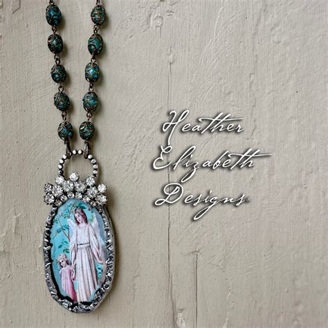 Guardian Angel Necklace - Floral Background – Heather Elizabeth Designs