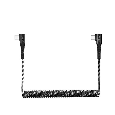 90 Degree Coiled USB-C to USB-C Cable