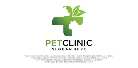 pet clinic logo design template. cat and dog vector silhouette ...