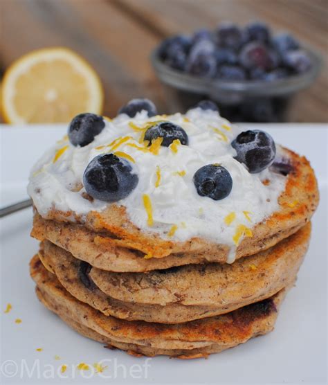 Lemon Blueberry Protein Pancakes – MacroChef