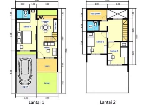 Denah rumah ukuran 7x10