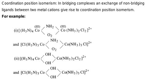 22 Explain coordination position isomerism