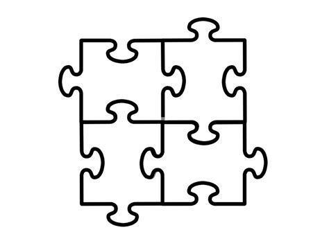 Free Puzzle Pieces Clip Art Black And White, Download Free Puzzle ...