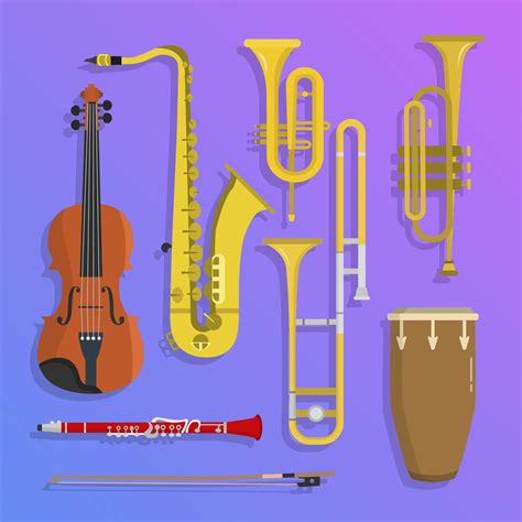 Flat Jazz Musical Instruments Vector Illustration 266254 Vector Art at Vecteezy