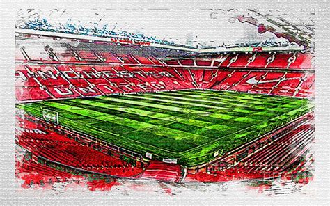 S03024 Old Trafford Empty Stadium Manchester United Football FC English ...