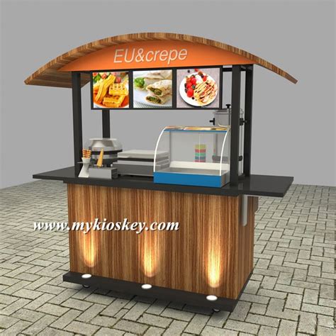 A Mall Food Retail Cart with Wooden and Stainless for Supplier