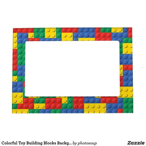 Colorful Toy Building Blocks Background Pattern Magnetic Photo Frame | Zazzle | Marcos para ...