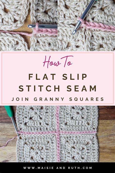 How to Join Granny Squares ~ Flat Slip Stitch Seam in 2021 | Granny ...