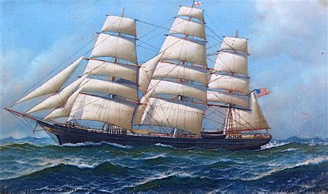 The American Clipper Ship Gamecock under Full Sail, 1918 - Antonio Jacobsen - WikiArt.org