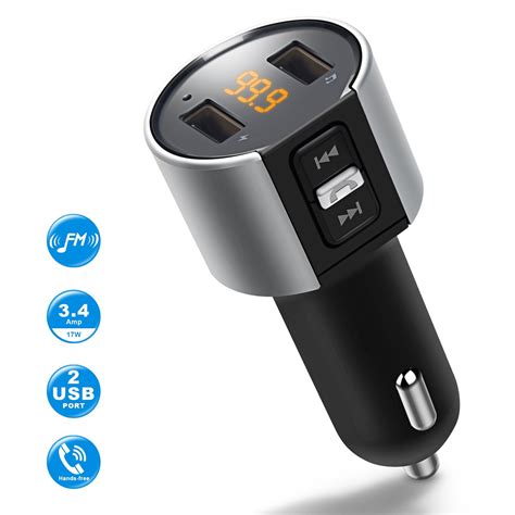 Bluetooth FM Transmitter for Car IMDEN Wireless Bluetooth FM Radio Adapter Car Kit with Hands ...