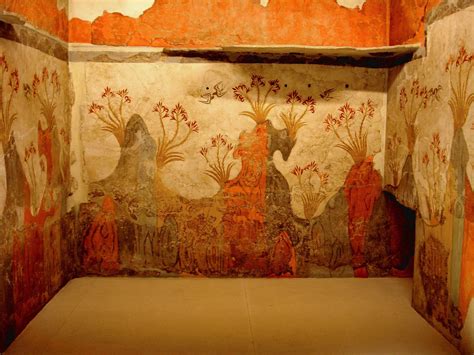 MINOAN CIVILIZATION:; Minoan Fresco wall painting of "Spring ...