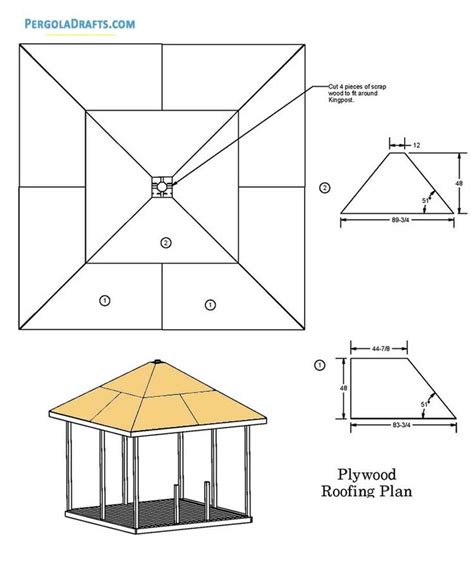 12×12 Square Gazebo Plans Blueprints For Functional Summerhouse | Gazebo plans, Gazebo ...