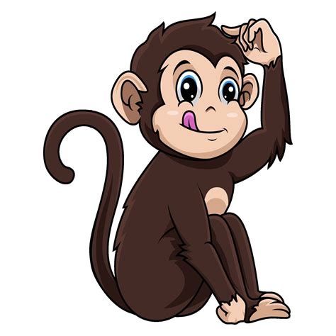 Cute monkey cartoon sitting 25883726 Vector Art at Vecteezy