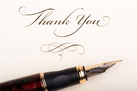 Thank You Note And Pen Stock Photo - Download Image Now - iStock