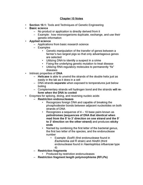 Chapter 10 Notes anatomy and pathophysiology - Chapter 10 Notes Section 10: Tools and Techniques ...