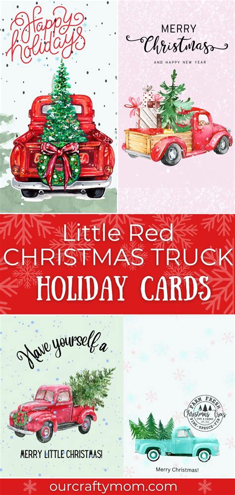 Download Your Free Set of Red Truck Christmas Cards