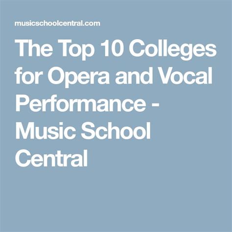 The Top 10 Colleges for Opera and Vocal Performance - Music School ...