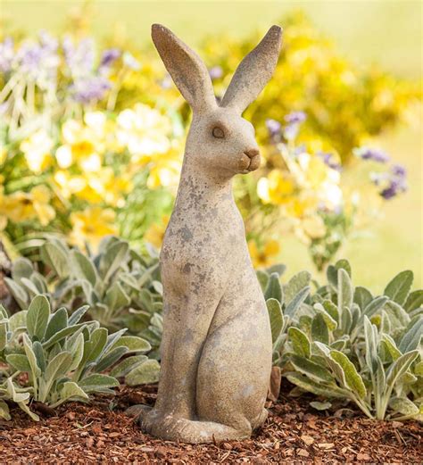 Tall Sitting Bunny Sculpture | Statues & Sculptures | Garden Art | Wind and Weather