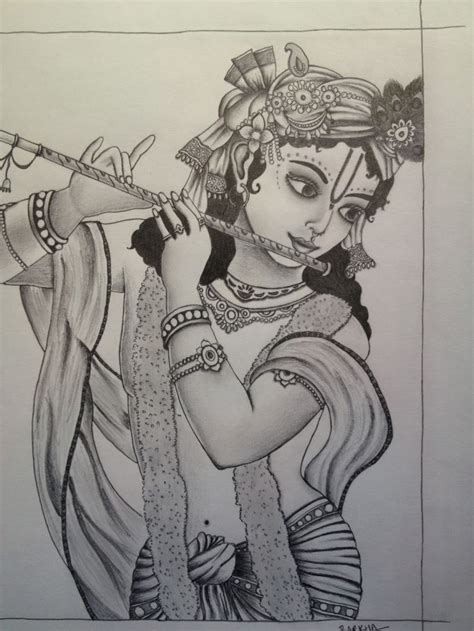 Lord Krishna Pencil Sketch