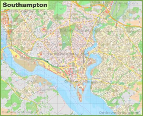 Detailed map of Southampton