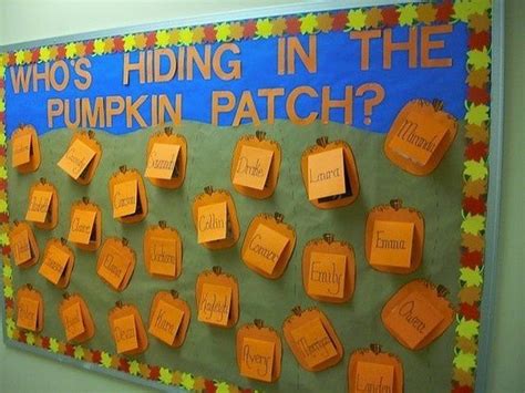 pumpkin patch bulletin board for preschool | Fall Bulletin Board Ideas #pumpkinpatchbull ...