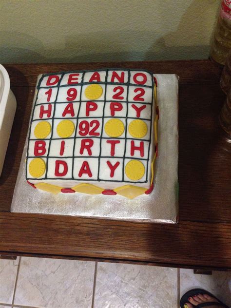 92nd Birthday Cake - Bingo | 92nd birthday, Birthday gift ideas, Birthday