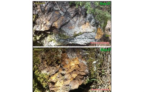 Close view of E-W-orientation Gossan-2 formed in stages and close to ...