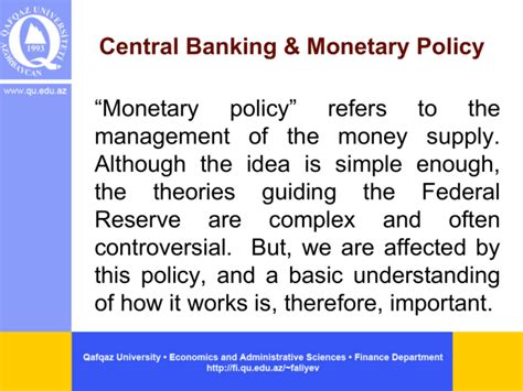 Central Banking & Monetary Policy