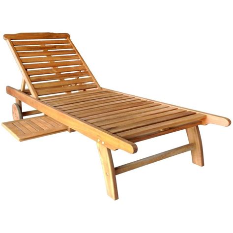 Wooden Sun Lounger with Tray | Reclining sun lounger, Sun lounger, Outdoor wicker chairs